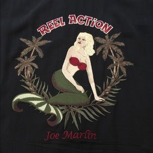 Joe Marlin Black 100% Silk Shirt, Size XL